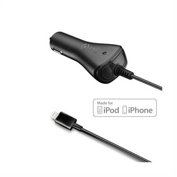 CELLY CAR CHARGER 1A IP5/5S/5C MFI BLACK