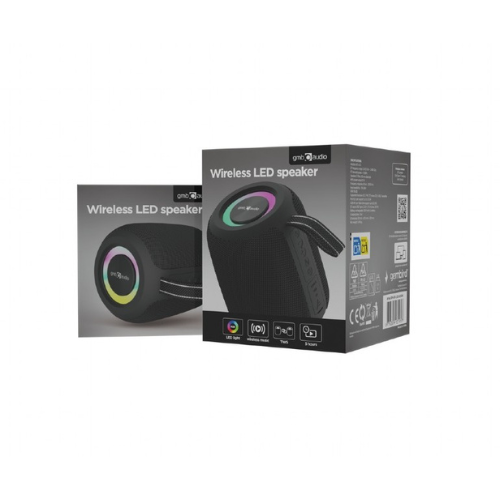 GEMBIRD Cassa portatile con LED BT/USB/SD/AUX/FM Nera