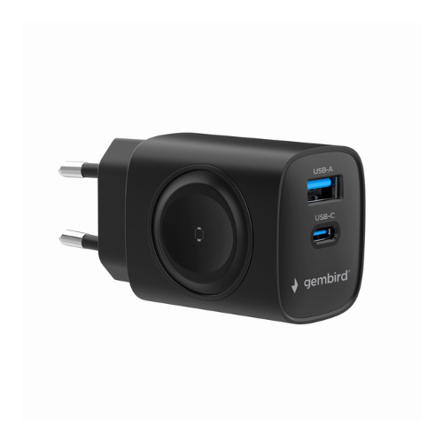 GEMBIRD Caricabatt.20w 2in-1 20W Apple Watch e USB-C Black