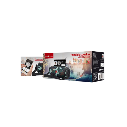 GEMBIRD Cassa portatile BT/USB/MicroSD/AUX con Radio FM Mimetica