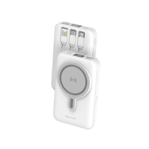 NEWTOP pb46 stand power bank con magsage e cavi 10000mah bianco