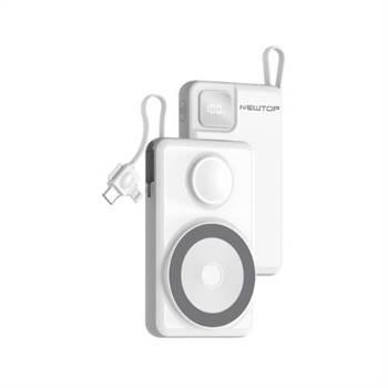 NEWTOP pb46 stand power bank con magsage e watch 10000mah bianco
