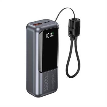 GEMBIRD Power bank 20W compatto con cavi, lcd, 10000 mAh, nero