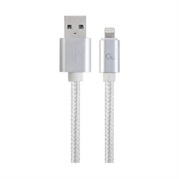 GEMBIRD Cavo cottone usb-lightning, 1.8 m, silver